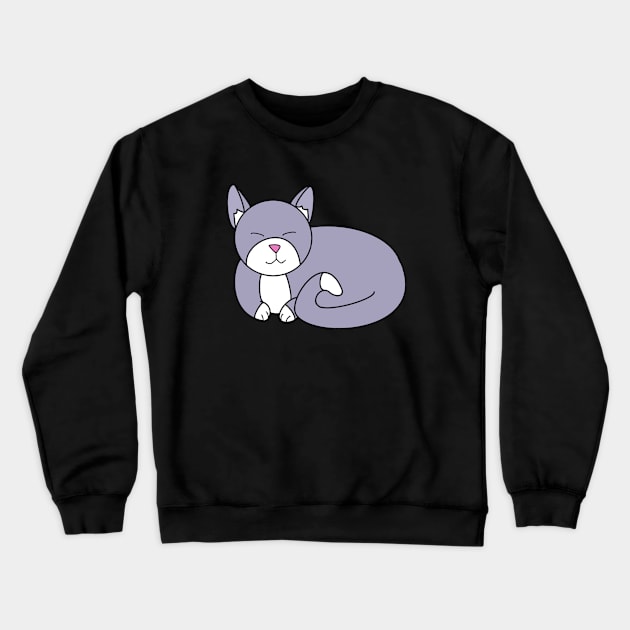 Grey Kitty Crewneck Sweatshirt by MysticHeart